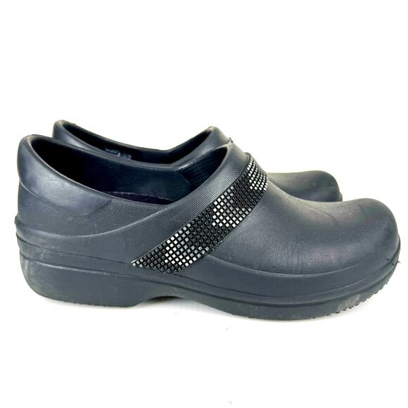 CROCS Nerio Pro II Clogs Women Size 8 Black Chevron Work‎ Shoes Nurse Restaurant - Picture 3 of 10